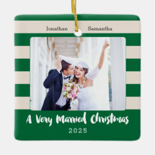Verheiratete Weihnachten für Neugeborene, Foto Keramikornament