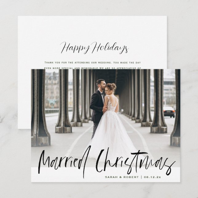 verheiratete Weihnachtsankündigung Postkarte (Vorne/Hinten)