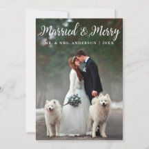 Verheiratete Weihnachtskarte & Merry Wedding Foto 