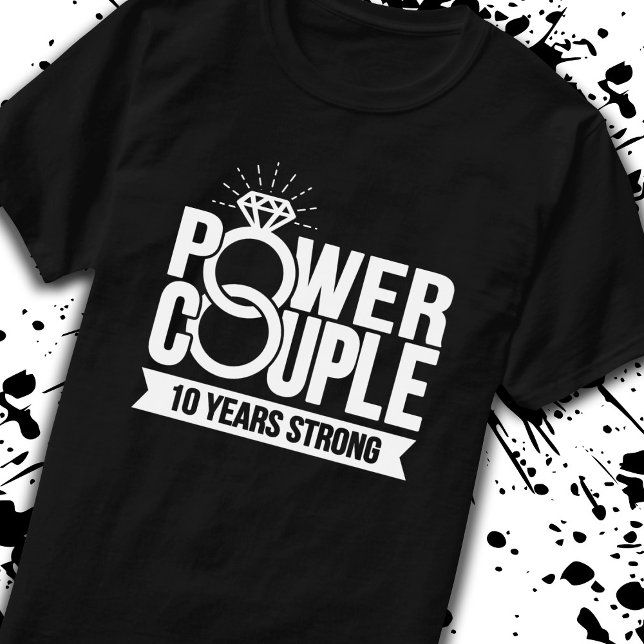 Verheirateten 10 Jahre starke Paare 10 Jahre alt T-Shirt (Von Creator hochgeladen)
