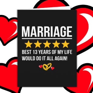 Verheirateten 13 Jahre Niedlich 13. Hochzeitstag Karte