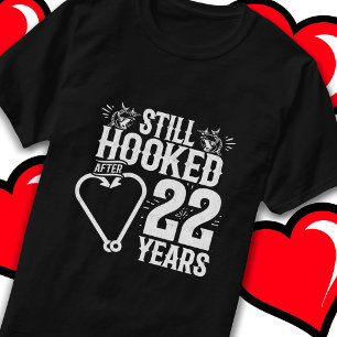 Verheirateten 22 Jahre Angeln 22 Jahre Jubiläum T-Shirt