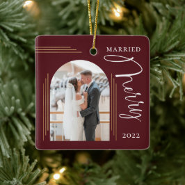 Verheirateter Foto-Bogenrahmen Keramikornament