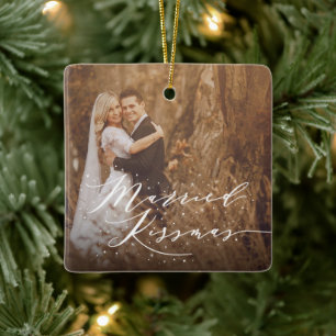 Verheirateter Kissmas Herr und Frau Holiday Keramikornament