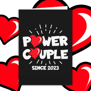 Verheirateter Power Couple 2023 Niedlicher Hochzei Karte
