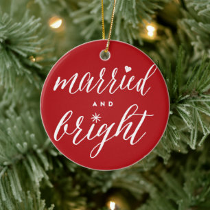 Verheirateter und heller Urlaub Weihnachten Hochze Keramikornament