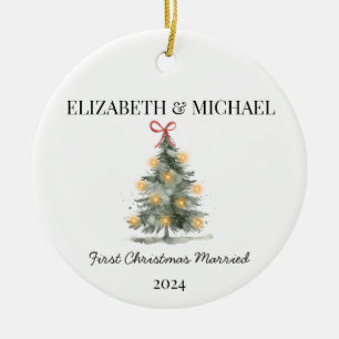 Verheirateter Weihnachtsbaum Keramik Ornament
