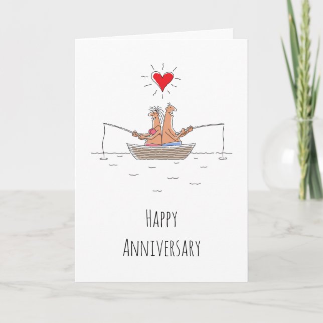 Verheiratetes Fischherz zum Hochzeitstag Karte (Vorderseite)