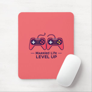 Verheiratetes Leben Level Up Gaming-Kunst Mousepad