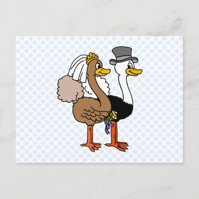 Verheiratetes Ostrichs Postkarte (Vorderseite)