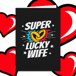 Verheiratetes Paar Lucky Ehefrau Niedlich Hochzeit Karte