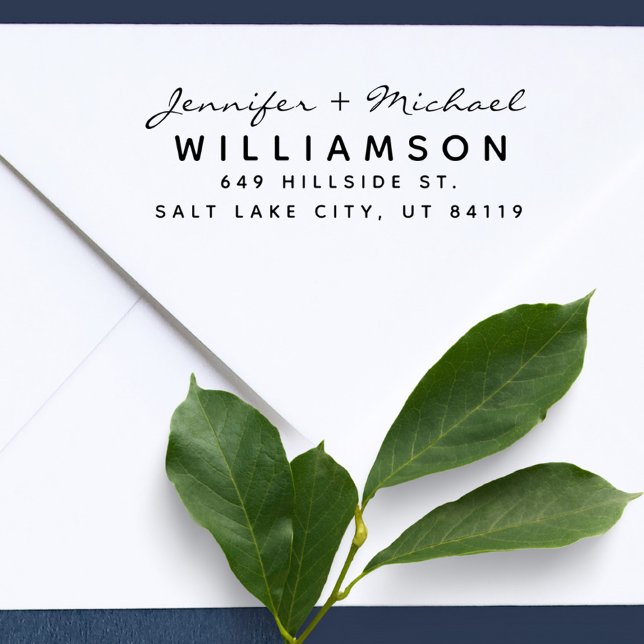 Verheiratetes Paar Moderne Minimalistische Rücksen Permastempel (Von Creator hochgeladen)