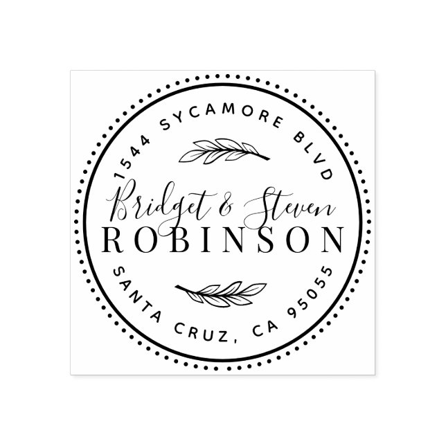 Verheiratetes Paar | Rustische Script-Rücksendeadr Gummistempel (Prägung)