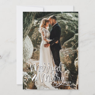 Verheiratetes und fröhliches Foto für Weihnachten