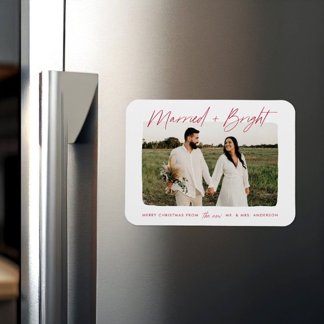 Verheiratetes und helles Red Script-Foto Magnet (Von Creator hochgeladen)