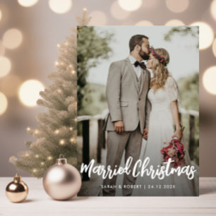 verheiratetes Weihnachts-Foto Postkarte
