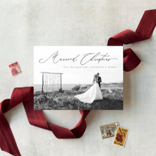 Verheiratetes Weihnachts-Kalligraphieskript neu Feiertagskarte