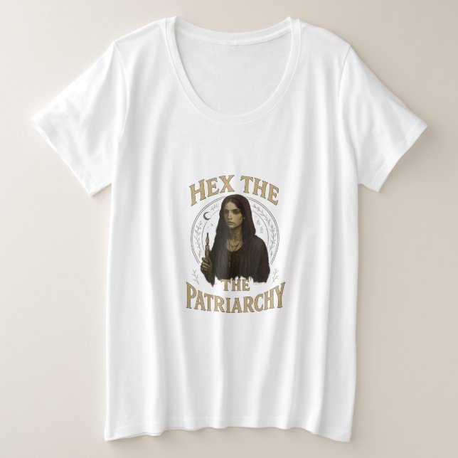 Verhexe das Patriarchat – Wiccan-Hexen-Illustratio Große Größe T-Shirt (Design vorne)