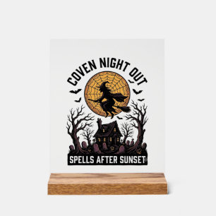 Verhexte Koven-Shirt Vintage Hexenhaus Halloween Acrylschild