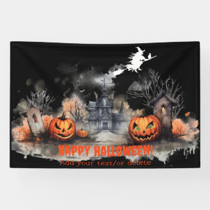 Verhexte Kürbisse Hexe schwarz Banner