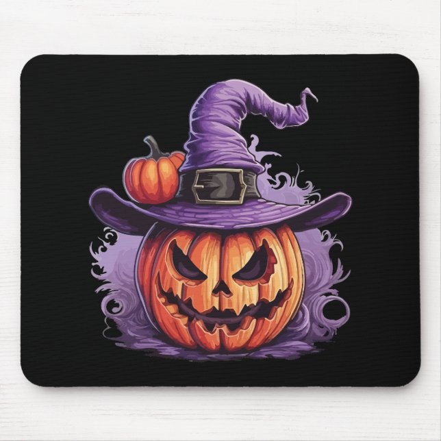 Verhexter Kürbis Hexe Mousepad (Vorne)