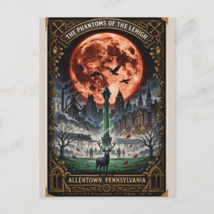 Verhextes Allentown, PA Vintage-Horror-Reiseplakat Postkarte