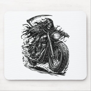 Verhüllter Sensenmann-Motorradfahrer  Mousepad