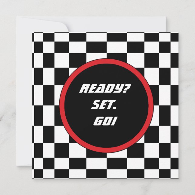 Vérificateurs de course Invitations de fête d'anni (Devant)