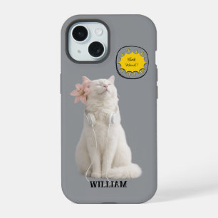 Vérifiez MEO Chat Blanc avec Casque – Personnalisé