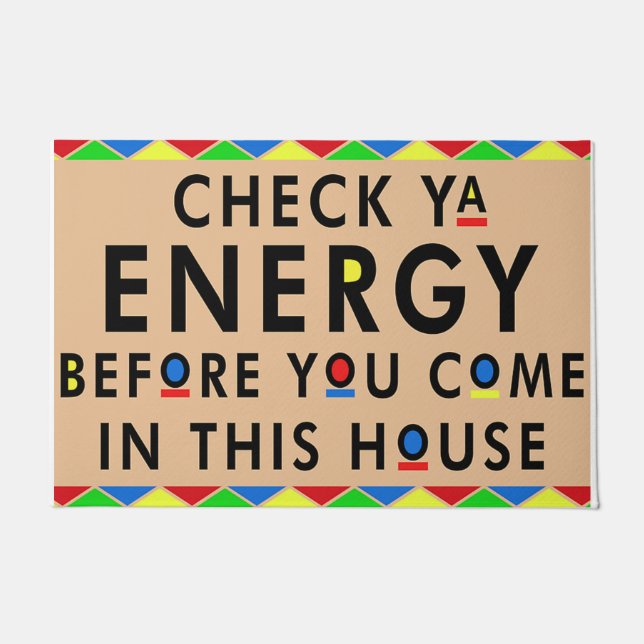 Vérifiez votre panier d'énergie, tapis de bienvenu (Devant)