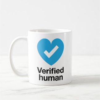 Verifiziertes menschliches Prüfzentrum Kaffeetasse
