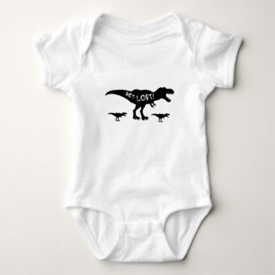 Verirr dich Lustige Dinosaurier schwarz und weiß N Baby Strampler