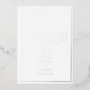 Véritable Carte de remerciements Mariage blanc à h