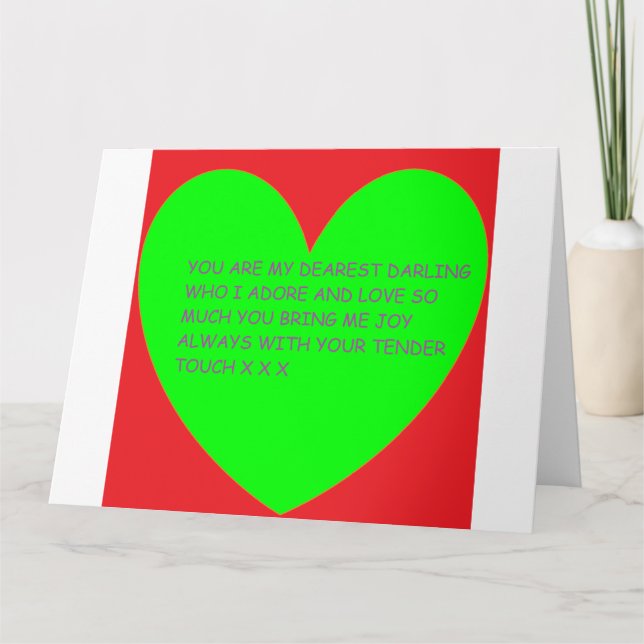 Véritable carte de romantisme pour votre être aimé (Devant)