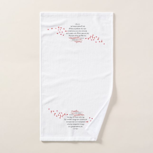 Véritable citation grand-mère Rouge Fleur Pétales  (Serviette à main)