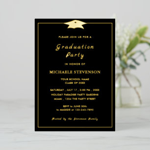 Véritable Foil Gold sur la carte d'invitation à la