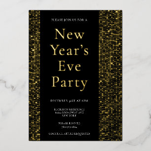 Véritable Gold Foil Élégant Nouvel An Invitation d