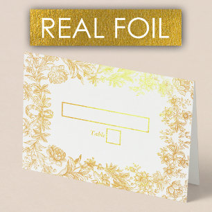 Véritable Gold Foil Floral Botanal Mariage Carte P