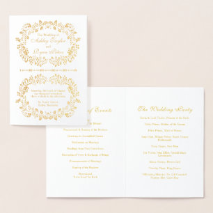 Véritable Gold Foil Floral Wedding Programme