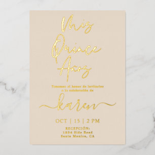 Véritable Gold Foil Quinceañera Invitation