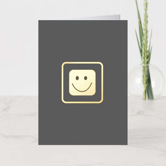 Véritable Gold Foil Smile Carte pliée personnalisé (Recto)