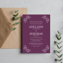 Véritable simplicité 6 Faire-part de mariage flora