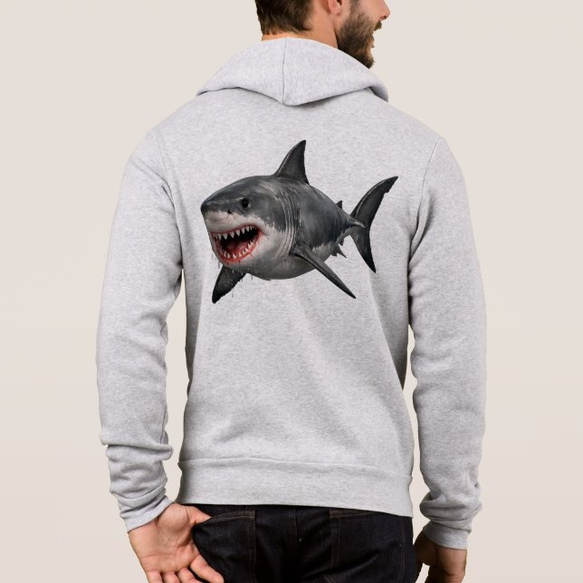 Véritable sweat à capuche attaque de requin (Dos)