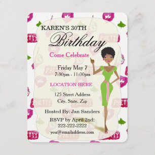 Véritables Jolies Filles Invitations de fête d'ann