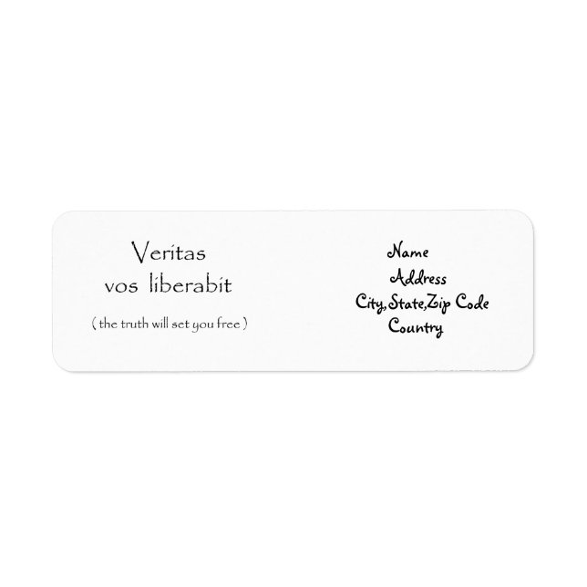 Veritas vos liberabit-address-Label (Vorne)