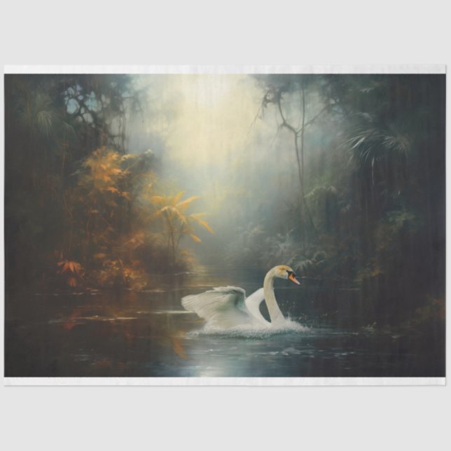 Verjüngung eines Schwangs im Wasserfall Seidenpapier (Vorderseite)