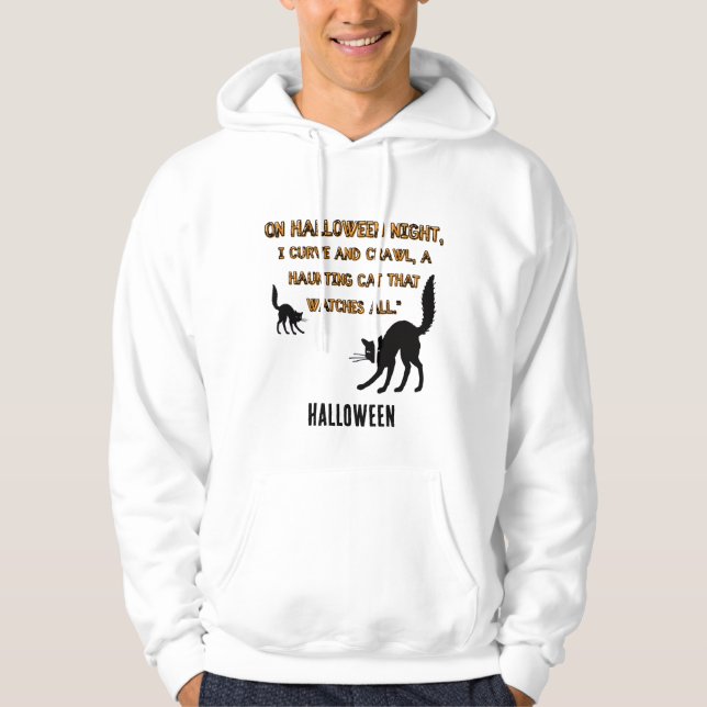 verkabelte Katze mit Hexenhut in halloween bearbei Hoodie (Vorderseite)