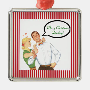 VERKAUF! 1950 Ornament - "Frohe Weihnachten, Darli Aus Metall