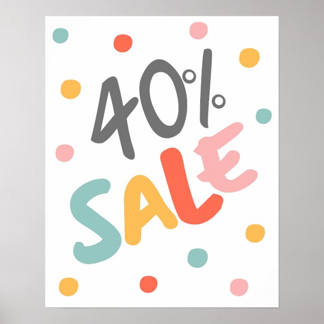 Verkauf 40% Rabatt, Boutique Verkauf, Einzelhandel Poster (Vorne)