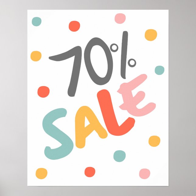 Verkauf, 70% Rabatt, Clearance-Verkauf, Naher Verk Poster (Vorne)